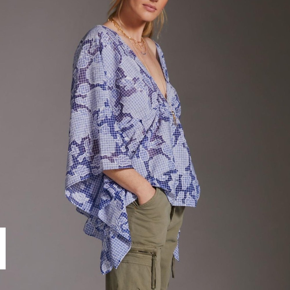 Anthropologie Blue Motif Caftan